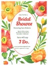 Bridal Shower Invitation Card Template Royalty Free Stock Photo