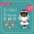 Bridal Shower invitation.Mulatto baby bride,