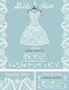 Bridal shower invitation set.Winterwedding lace Royalty Free Stock Photo