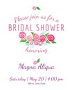 Bridal shower invitation vector watercolor flowers
