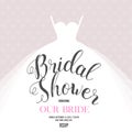 Bridal shower invitation with wedding dress Royalty Free Stock Photo