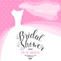 Bridal shower invitation with wedding dress Royalty Free Stock Photo