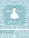 Bridal shower invitations.Winter wedding,ornament Royalty Free Stock Photo