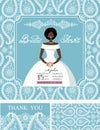 Bridal shower invitations.Winter wedding pattern,bride Royalty Free Stock Photo