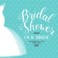 Bridal shower invitation with wedding dress Royalty Free Stock Photo