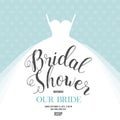 Bridal shower invitation with wedding dress Royalty Free Stock Photo