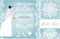 Bridal showerwedding cards.Bride,Winter pattern Royalty Free Stock Photo