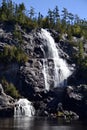 Bridal Veil Falls flowing over cliff into the Agawa River Royalty Free Stock Photo