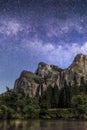 Bridal Veil Falls and Milky Way - Yosemite National Park, California Royalty Free Stock Photo