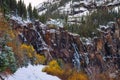 Bridal Veil Falls with a power plant at its top in Telluride, Colorado Royalty Free Stock Photo