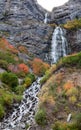 Bridal Veil Falls Utah in Autumn Colors Royalty Free Stock Photo