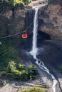 Bridal veil waterfall in Banos, Ecuador Royalty Free Stock Photo