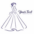 Bridal Wear Boutique Logo. Wedding Gown Dress Fashion Logo Design Vector Illustration Royalty Free Stock Photo