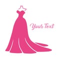 Bridal Wear Boutique Logo. Wedding Gown Sexy Dress Fashion Logo Design Vector Illustration Royalty Free Stock Photo