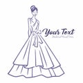 Bridal Wear Fashion Logo. Wedding Gown Dress Boutique Logo Design Vector Illustration