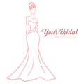 Bridal Wear Logo. Elegant Wedding Gown Dress Boutique Wear Logo Design Vector Illustration