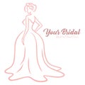 Bridal Wear Logo. Wedding Gown Dress Boutique Logo Design Vector Fashion Illustration