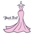 Bridal Wear Logo. Wedding Gown Dress Boutique Logo Design Vector Illustration