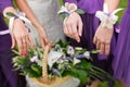 Bridal wedding flowers and brides bouquet Royalty Free Stock Photo