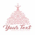 Bridal Wedding Gown Dress Boutique Logo Design Vector Illustration Royalty Free Stock Photo