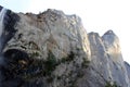 Bridalveil Fall upper part with rocks on left, Yosemite National Park, California Royalty Free Stock Photo