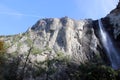 Bridalveil Fall upper part with rocks on right, Yosemite National Park, California Royalty Free Stock Photo