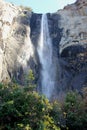 Bridalveil Fall, Yosemite National Park, California, seen from Parking lot Royalty Free Stock Photo