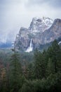 Bridalveil Falls in the winter at Yosemite Royalty Free Stock Photo
