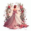 bride back view Generative AI Royalty Free Stock Photo