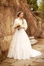 Bride beautiful woman in wedding dress - outdoor portrait