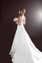 Bride beautiful woman in wedding dress - wedding style