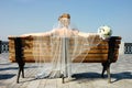 Bride on a bench Royalty Free Stock Photo