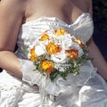 Bride and bouquet Royalty Free Stock Photo