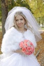 Bride with bouquet of the roses