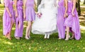 Bride and bridesmaids legs