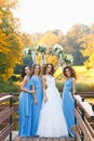 Bride with bridesmaids