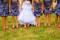 Bride and Bridesmaids with Red Shoes