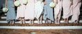 Bride and Bridesmaids Show Shoes Royalty Free Stock Photo