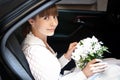 Bride in the car