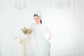 Bride. Closeup beautiful happy smiling woman Royalty Free Stock Photo