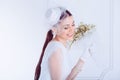 Bride. Closeup beautiful happy smiling woman wife Royalty Free Stock Photo