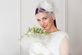 Bride. Closeup smiling happy adult young woman Royalty Free Stock Photo