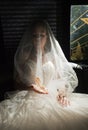 The bride with a crystal shoe.