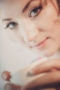 Bride with a cup of coffee in the hands Royalty Free Stock Photo