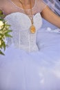 Bride dress with a gold