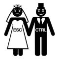 Bride ESC groom CTRL icon