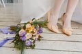 Bride feet Royalty Free Stock Photo