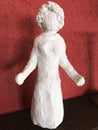 Bride figure in white, modeled from plaster