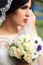 Bride with flowers Royalty Free Stock Photo