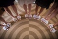 Bride with the girls in the nice bridal sandals, bride legs